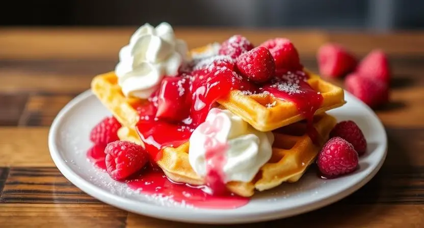 Raspberry Paradise Waffle & Crepe