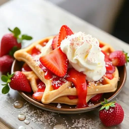 Strawberry Bliss Waffle & Crepe